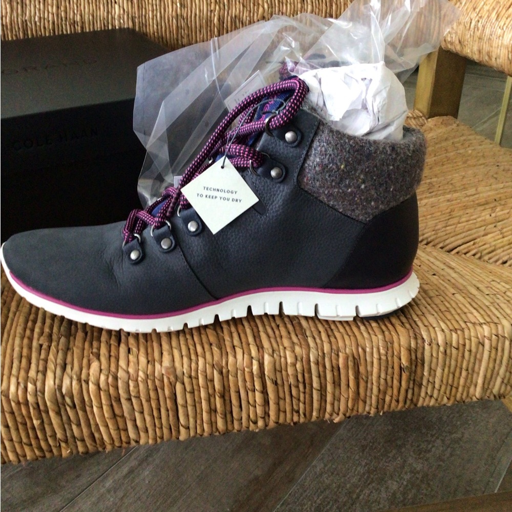 Cole Haan ZeroGrand Hiker Boot, Waterproof, Navy, size 8, never worn